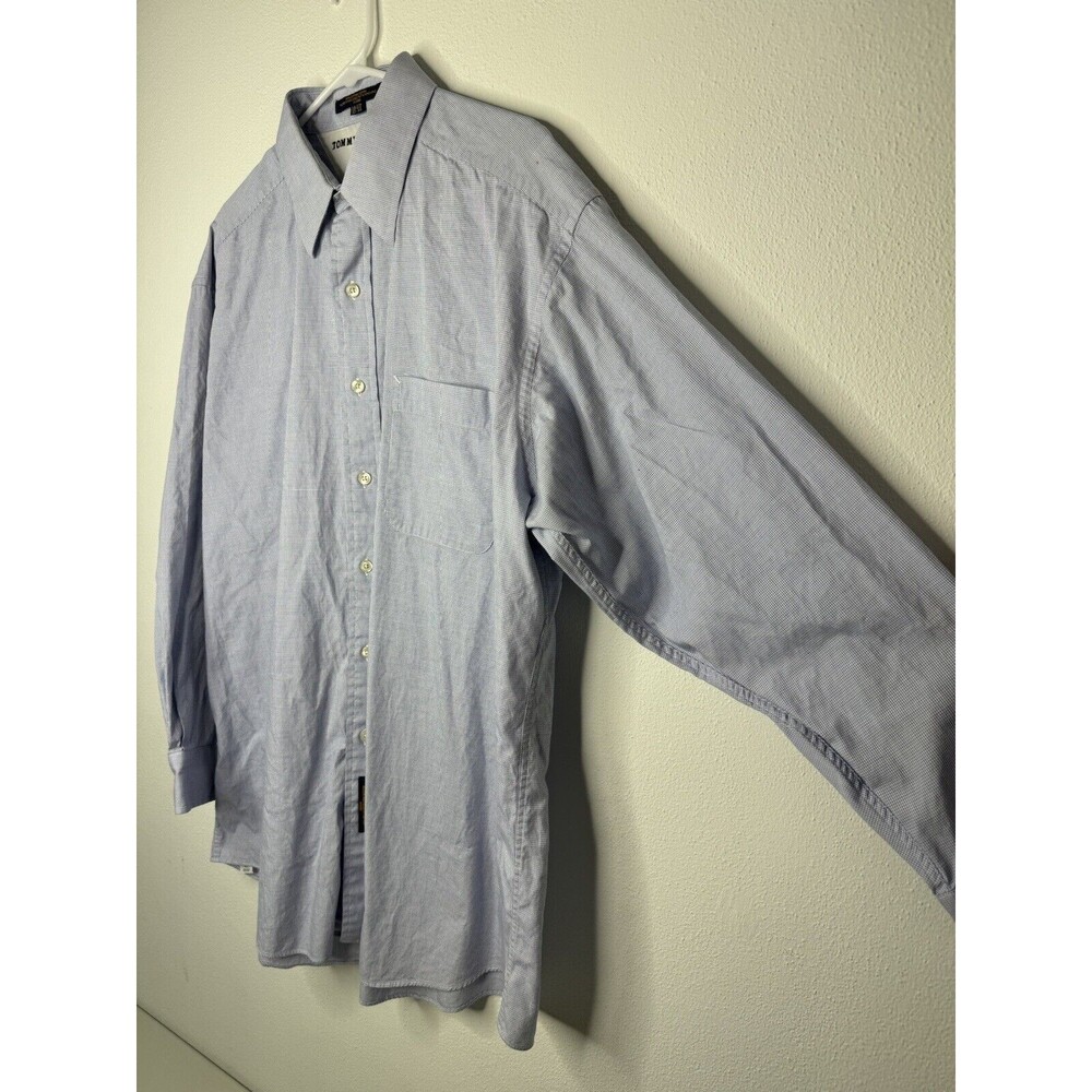 Vintage Tommy Hilfiger Blue White Button Long Sleeve Dress Shirt Mens 16.5/32-33 - Picture 3 of 13